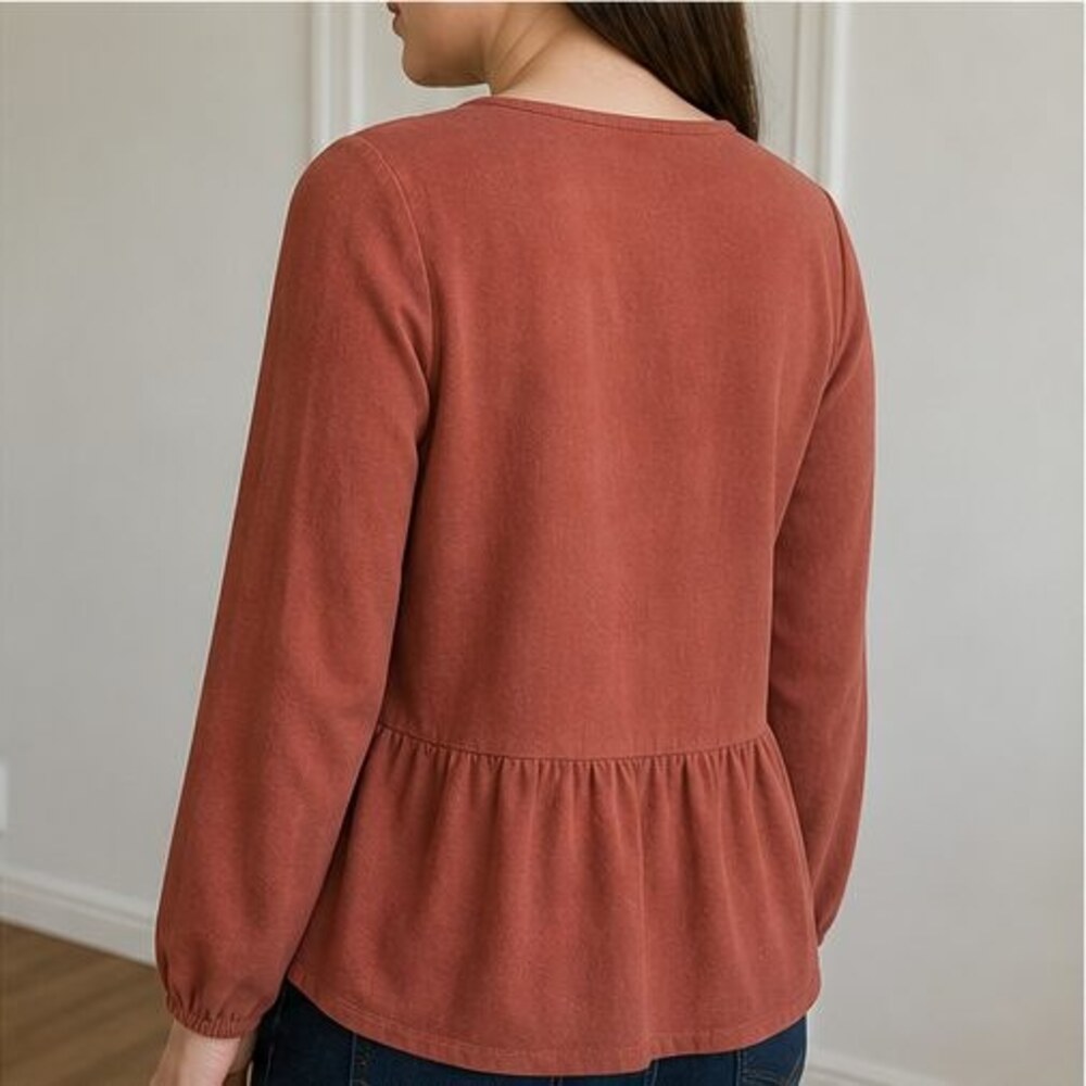 Rust Wrap Blouse - Picture 3 of 6
